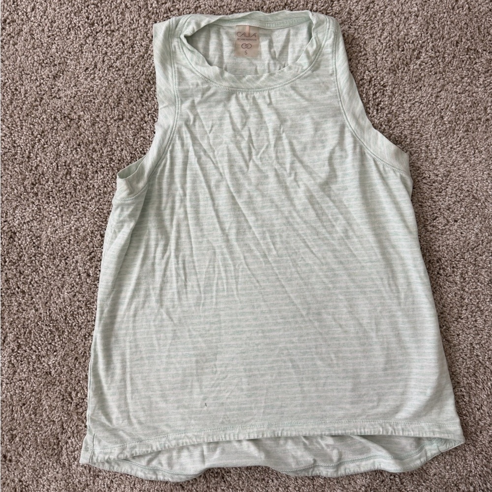CALIA by Carrie Underwood Mint Striped Tank Top